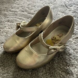 Girls Beauty & the Beast gold dress up heels